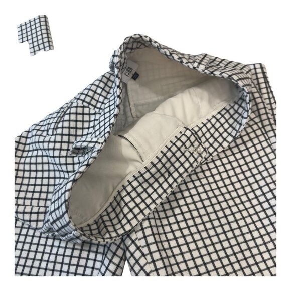 CAbi Women SZ 2 black-White Windowpanel Slim Ankle Trouser Pant -Business Casual - Picture 3 of 10